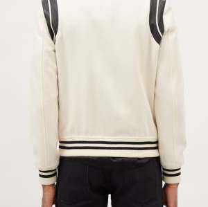 Teddy leather trim  Long sleeve plain bomber jacket