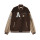 Wool Body Leather Sleeves Embroidery Logo Varsity Jacket For Men