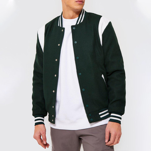Factory Wholesale Melton Bomber With Shoulder Panels Bomber Jacket for men