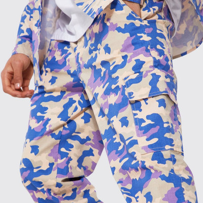 custom men's Camo Cargo Trousers OEM wholesale high quality full length pant
