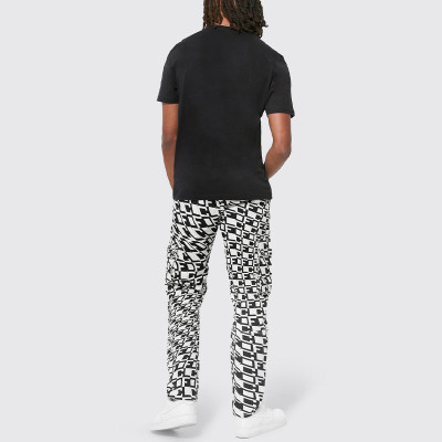 Oem Wholesale Leisure Custom Men Loose Pant Straight Leg Ofcl Print Cargo Trousers