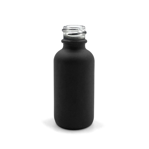 1 oz Boston Round Glass Bottles | Matte Black Glass Dropper Bottles with Black Ribbed Dropper for Essential Oil, Aromatherapy