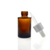 1 oz Amber Glass dropper bottles | Eye Cylinder Glass Bottles with White Smooth Dropper for Serum, Essential Oil,