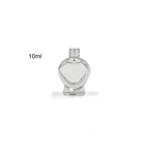 Empty Nail Polish Bottles | 5ml 10ml Heart-Shaped Glass Nail Polish Bottles with Bursh and Black Caps