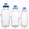 Glass Juice Bottles | Square Glass Beverage Bottles with Lids for Kombucha, Tea, Milk