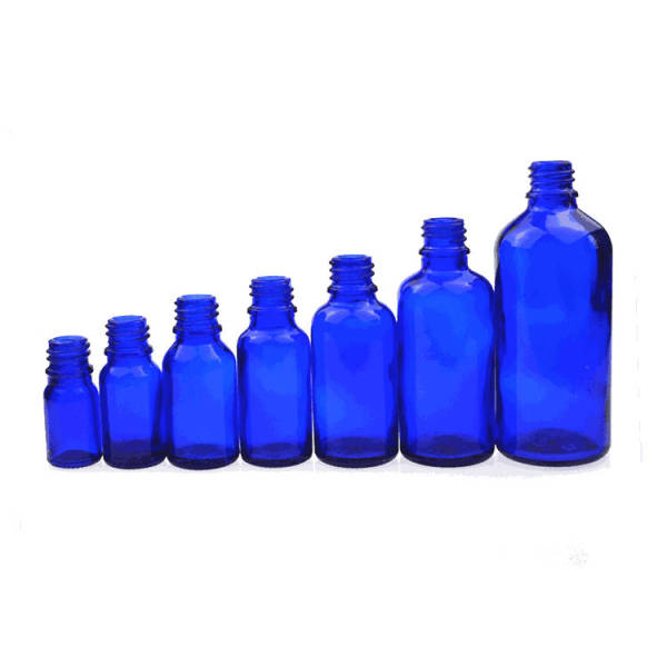Blue Glass Bottles | Glass Essential Oil Bottles wiht Lids for Essential Oil, Cosmetic, Perfume, Tincture, Aromatherapy