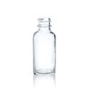 Custom Clear Glass Bottles | 1oz Boston Round Glass Bottles with Eye Black Ribbed Droppers for Serum, Essential oils