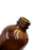 16 oz Glass Pump Bottles | Amber Boston Round Glass Bottles with Black Pumps for Shampoo Hand Sanitizer Shower Lotion