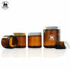 Straight Sided Glass Jars 2oz 4oz 8oz | Amber Glass Jars with Lids for Cosmetic Face Body Cream Oniment Candle