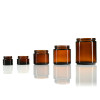 Amber Glass Cosmetic Jars | Straight Sided Glass Jars with Lids for Face Eye Cream, Oniment, Lotion
