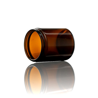 Amber Glass Cosmetic Jars | Straight Sided Glass Jars with Lids for Face Eye Cream, Oniment, Lotion