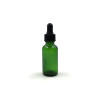 Green Glass Bottles 1 oz for Essential Oil Serum Tincture | Boston Round Euro Glass Dropper Bottles with Black Ribbed Dropper