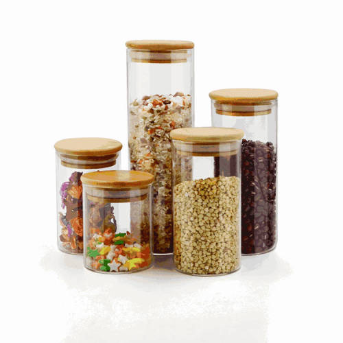 Tea Glass Kitchen Food Storage Canister Container