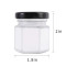 Wholesale Glass Hexagon Jars 45ml with Black Lids | Mini Kitchen Glass Storage Jars for Honey, Spices