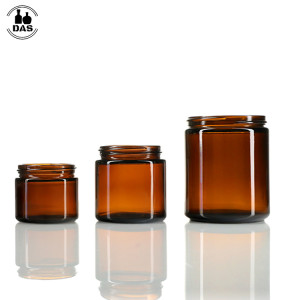 Straight Sided Glass Jars 2oz 4oz 8oz | Amber Glass Jars with Lids for Cosmetic Face Body Cream Oniment Candle