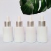 30ml White Cylinder Dropper Glass bottles | 1 oz Eye Small Glass Serum Bottles with Sliver Dropper Caps for Serum, Essential Oil, Hemp Oil