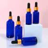 Custom Luxury Glass Dropper Bottles| Blue Glass Essential Oil Bottles Bulk with Gold Dropper