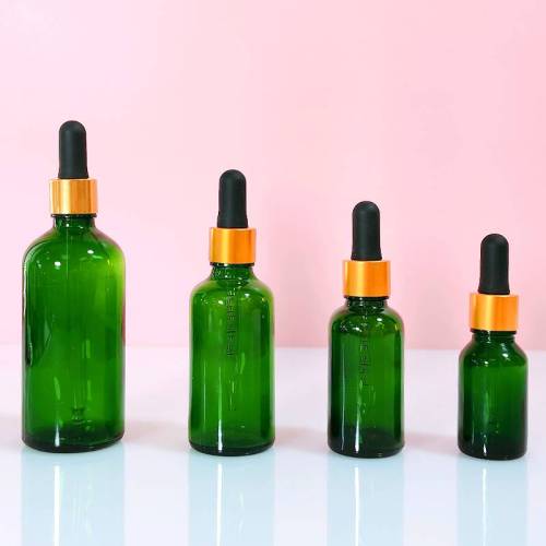 Custom Green Euro Essential Oil Bottles | Glass Dropper Bottles for Tincture, Serum, Beard Oil