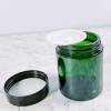 Wholesale Green Glass Cosmetic Jars| 100g Green Empty Face Cream Glass Jars with Black Lids| Glass Cosmetic Containers