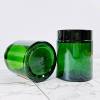 Wholesale Green Glass Cosmetic Jars| 100g Green Empty Face Cream Glass Jars with Black Lids| Glass Cosmetic Containers