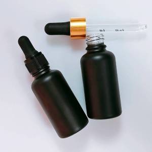 Matte Black Empty Essential Oil Glass Dropper Bottles 1 oz | Custom Tincture Bottles with Dropper
