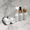 Custom Small Essential Oil Bottles 15 ml | Matte White Glass Dropper Bottles for Serum, Tincture, Beard Oil