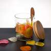 Custom Round Glass Storage Jars with Bamboo Lids | High Borosilicate Glass Food Containers with Spoon