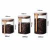 Custom Square Glass Storage Jars with Wooden Scoop |  Kitchen spice jar with spoon for Sugar,Spice,Coffee Beans