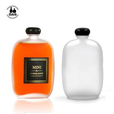 Wholesale Mushroom Flat Flask Glass Juice Bottles | Glass Drink Containers with Leak Proof Cap for Beverage