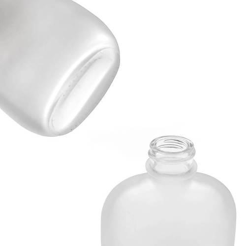 Wholesale Mushroom Flat Flask Glass Juice Bottles | Glass Drink Containers with Leak Proof Cap for Beverage