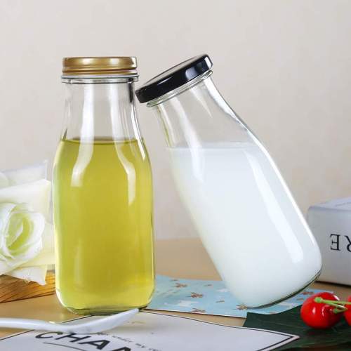 Wholesale Empty Glass Dairy Bottles with Tinplate Cap | Clear Glass Milk Bottles for Juice White Coffee