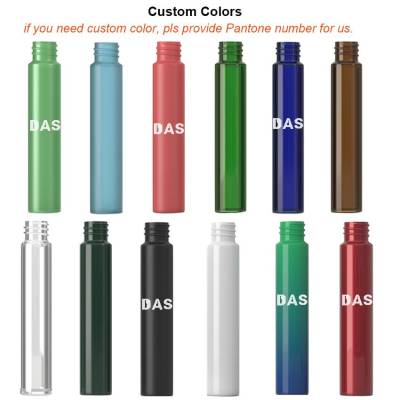 Wholesale Red Sealed Glass Vials with Ribbed Screw Caps| Borosilicate Glass Pre Roll Packaging Tubes with Labels