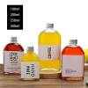 Wholesale Flat Flask Glass Juice Bottles with Aluminum Cap | Clear Glass Beverage Bottles for Lemon Tea