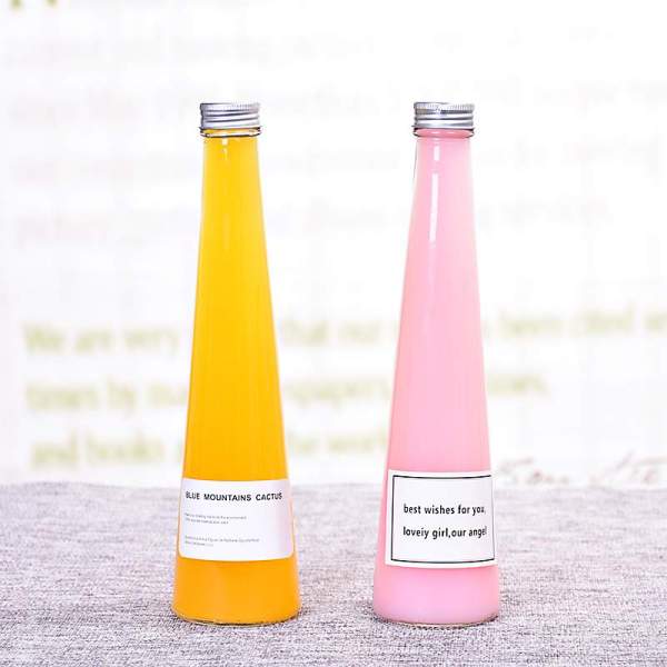 Custom Conical Glass Juice Bottles with Aluminum Cap | Glass Bottles Wholesale for Drinking Beverage E Juice
