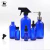 Cobalt Blue Boston Round Glass Bottles for Essential Oil, Beverage, Perfume, Hand Wash, Disinfectant