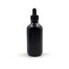 Glossy Black Boston Round Glass Bottles Packaging 4 oz with Black Ribbed Dropper Lids for Essential Oil