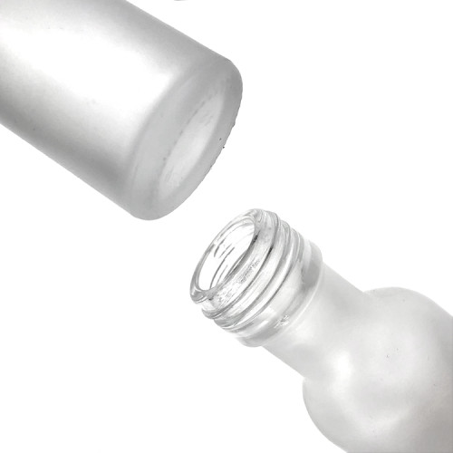 Mini botellas de licor de vidrio personalizadas | Botellas de alcohol de vidrio esmerilado en miniatura a granel 30 ml con tapas de rosca