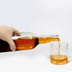 Botellas de licor de whisky de vidrio de 700 ml al por mayor | Botellas de ron de alcohol de vidrio personalizadas con tapas de aluminio