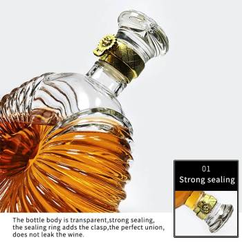 Custom Clear Glass Liquor Bottles | Glass Spirit Bottles | Brandy Bottles 750ml with Stopper