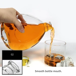 Custom Glass Spirit Bottles | Glass Whiskey Liquor Bottles 500ml | Flat Shaped Brandy Bottles