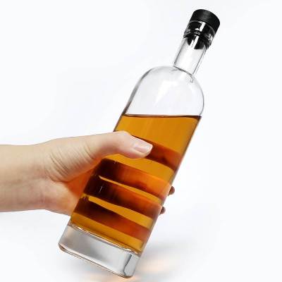 Custom Glass Spirit Bottles 500ml | Glass Liquor Whisky Bottles with Bar Top Corks
