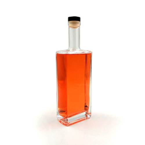 Botellas de licor de vidrio cuadradas | Botellas de whisky de vidrio vacías personalizadas personalizadas con corchos
