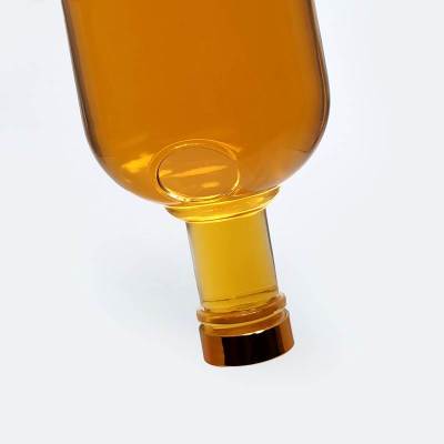 Glass Spirits Liquor Bottles 1 Liter | Custom Round Glass Whiskey Bottles with Screw Lids