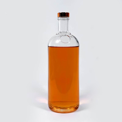 Bouteilles de spiritueux en verre 1 litre | Bouteilles de whisky en verre rondes personnalisées avec couvercles à vis