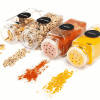 4 oz Square Glass Spice Jars with Screw Lids | Empty Glass Spice Bottles Bulk with Labels