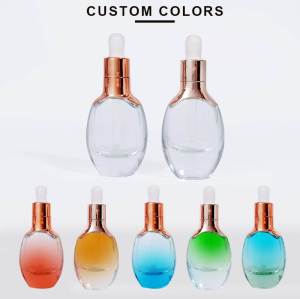 Frascos cuentagotas de vidrio personalizados 15ml 30ml 50ml | Botellas de suero de forma ovalada para aceite esencial