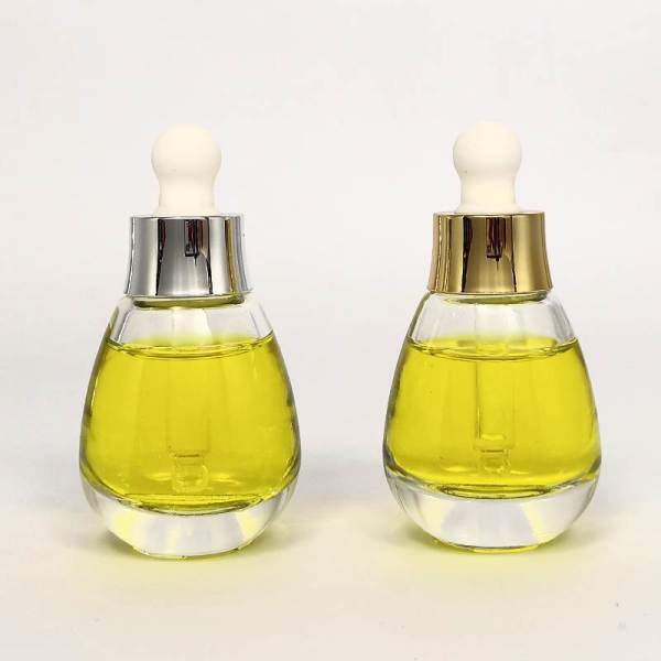 Custom 1 oz Glass Dropper Bottles | Essential Oil Bottles Wholesale with Golden Slivery Dropper