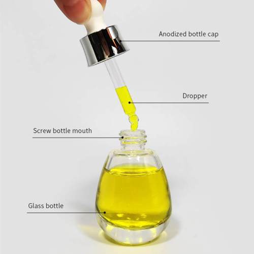 Custom 1 oz Glass Dropper Bottles | Essential Oil Bottles Wholesale with Golden Slivery Dropper