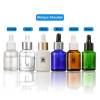 Custom Blue Glass Dropper Bottles | Skincare Hair Oil Serum Bottles for Essential Oil, Beard Oil