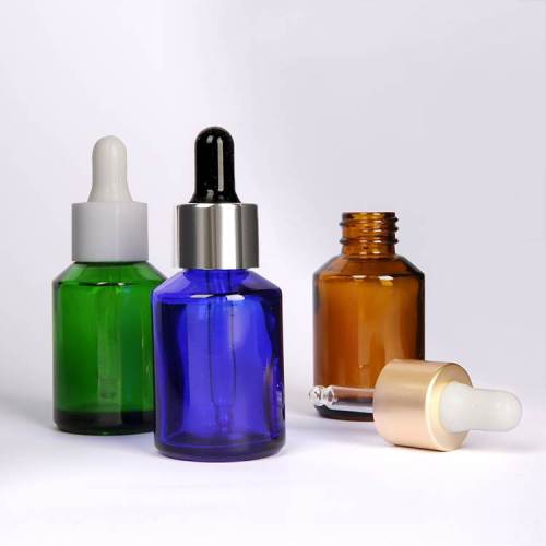 Custom 30ml Amber Glass Dropper Bottles Bulk | Slanted Shoulder Serum Essential Oil Bottles